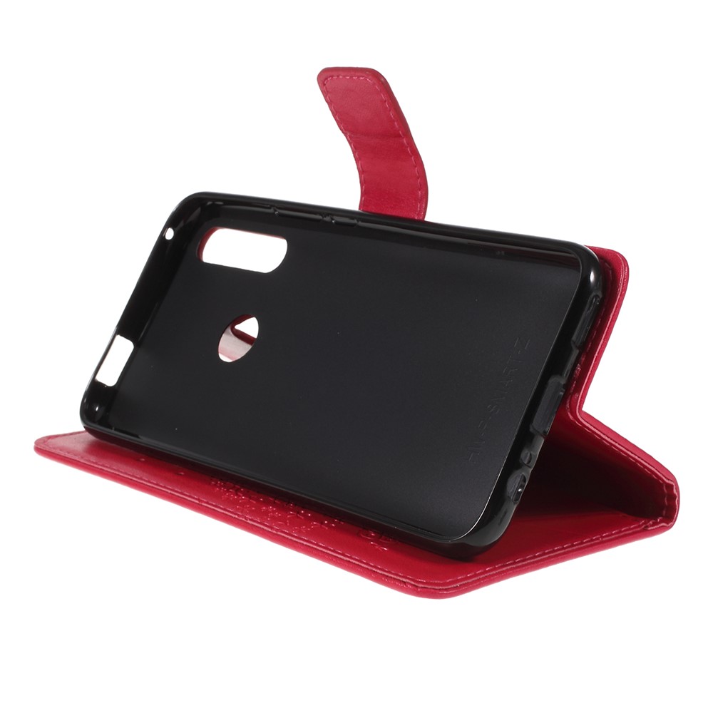 Impresión de la Billetera Magnética PU Cubierta de Cuero Con Soporte Para Huawei P Smart Z - Rojo-2