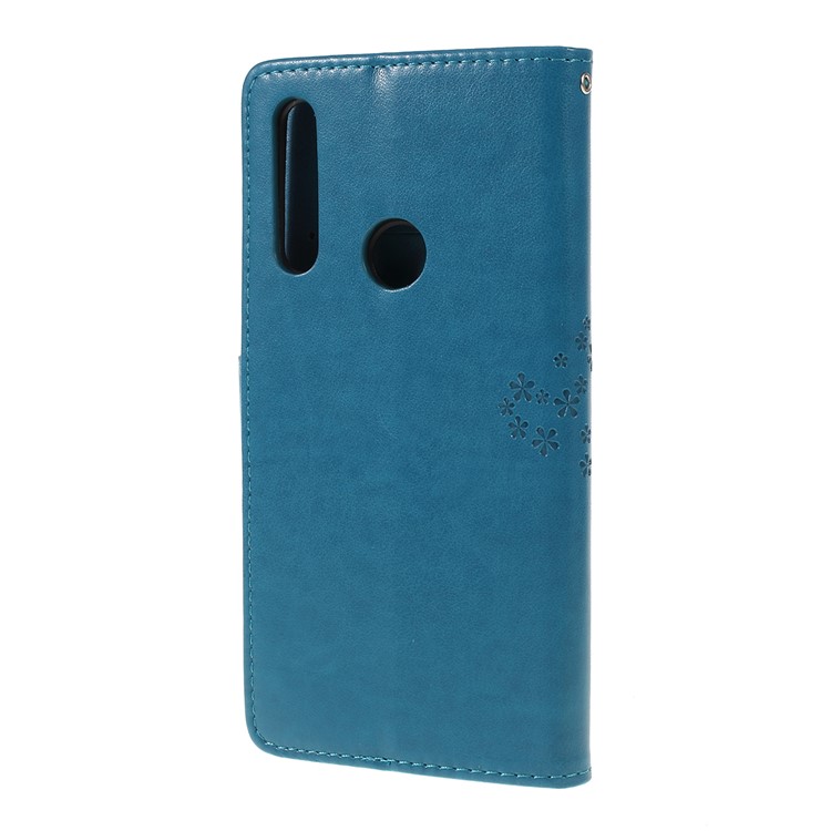 Imprint Tree Owl Magnetic Wallet PU Leather Cover with Stand for Huawei P Smart Z - Blue-6