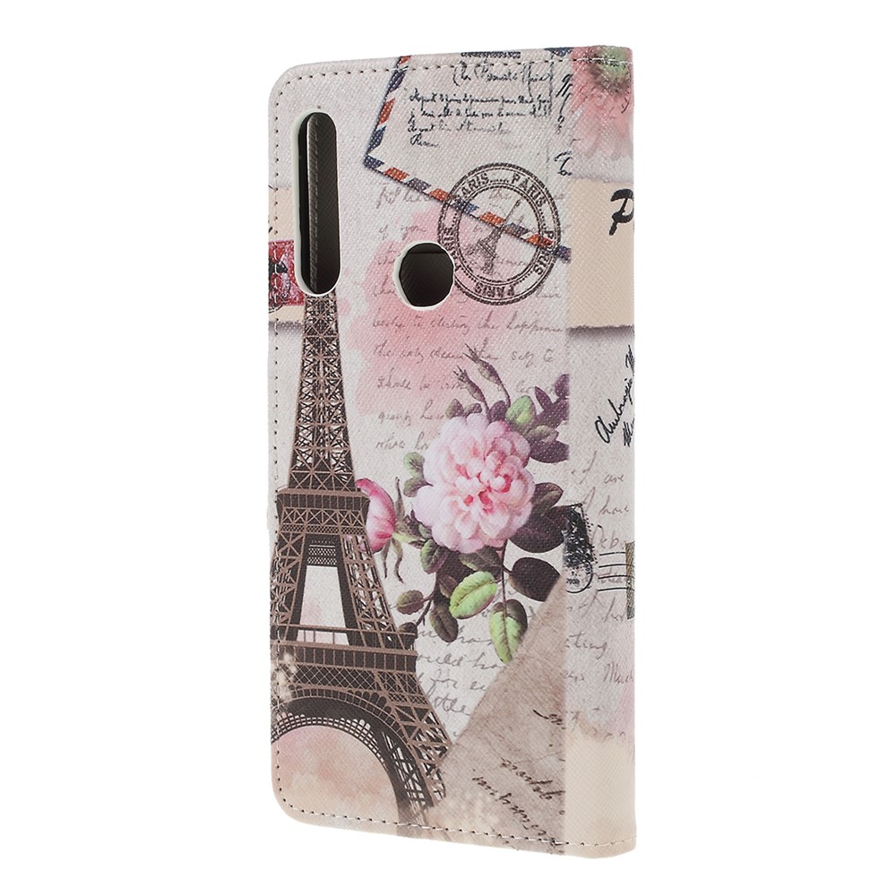 Pattern Printing Cross Texture Leather Wallet Case for Huawei P Smart Z - Eiffel Tower-5