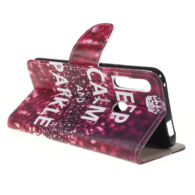 Pattern Printing Cross Texture Leather Wallet Case for Huawei P Smart Z - Quote Keep Calm and Sparkle-3