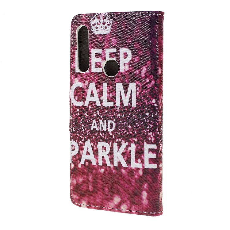 Pattern Printing Cross Texture Leather Wallet Case for Huawei P Smart Z - Quote Keep Calm and Sparkle-5