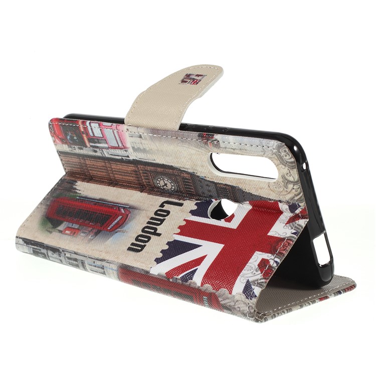 Pattern Printing Cross Texture Leather Wallet Case for Huawei P Smart Z - Big Ben and UK Flag-3