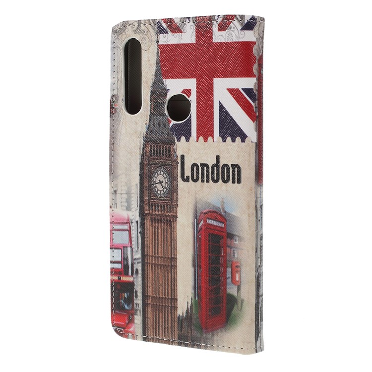 Pattern Printing Cross Texture Leather Wallet Case for Huawei P Smart Z - Big Ben and UK Flag-5