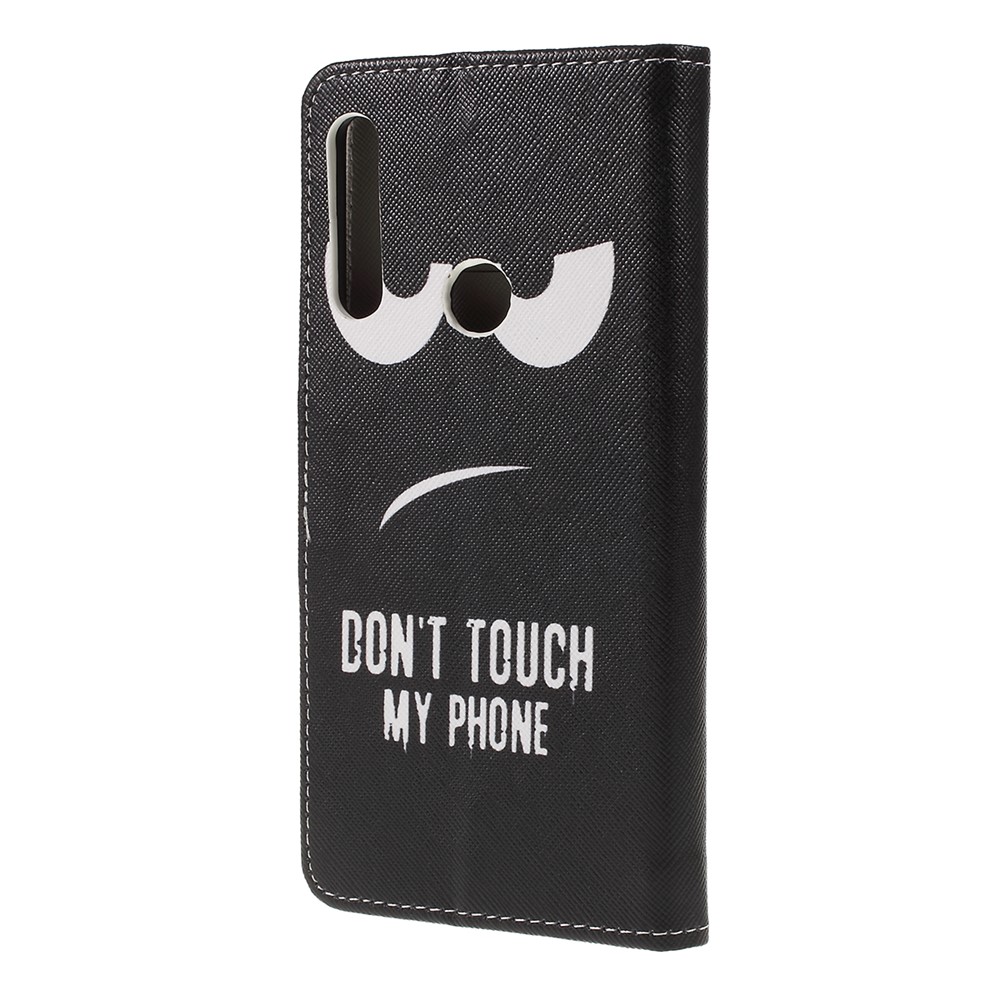 Pattern Printing Cross Texture Leather Wallet Case for Huawei P Smart Z - Do not Touch My Phone-5