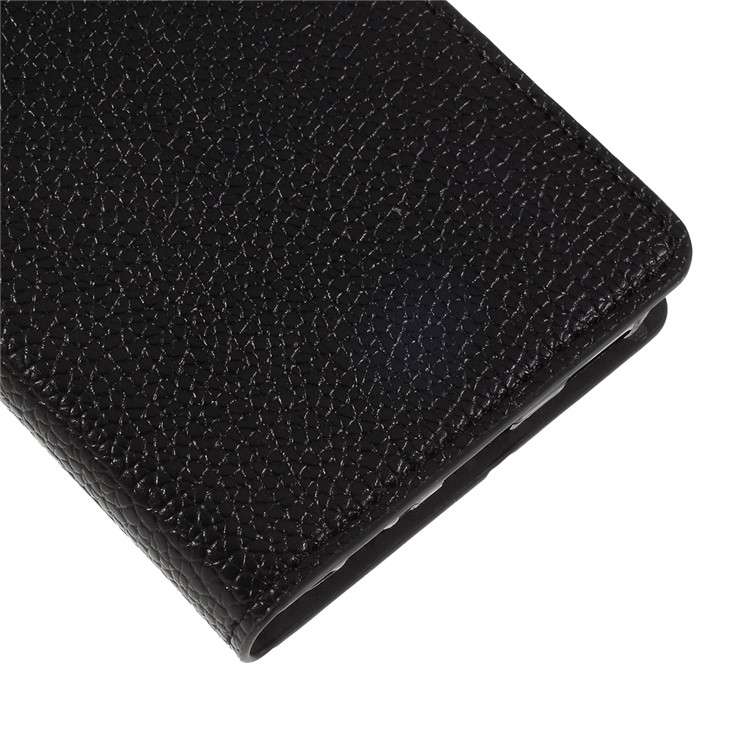 Litchi Skin Leather Wallet Stand Case for Huawei Nova 5i / P Smart Z / Y9 Prime 2019 - Black-4