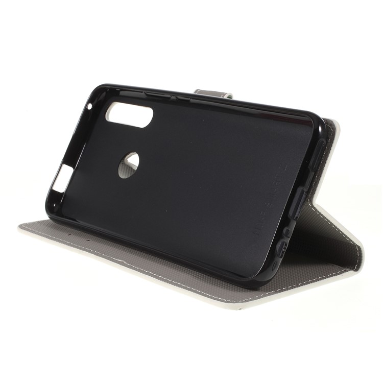 Pattern Printing Leather Wallet Stand Case for Huawei P Smart Z - Sleeping Owl on the Branch-2