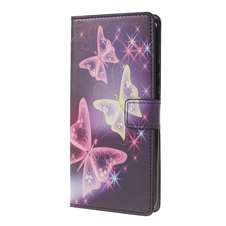 Pattern Printing Leather Wallet Stand Case for Huawei P Smart Z - Vivid Butterfly-4