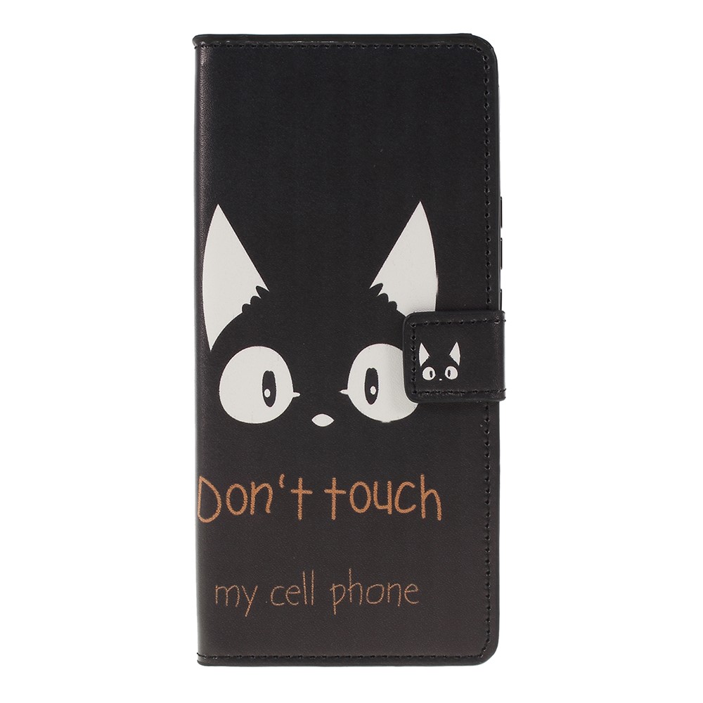 Pattern Printing Leather Wallet Stand Case for Huawei P Smart Z - Do not Touch My Cell Phone-1