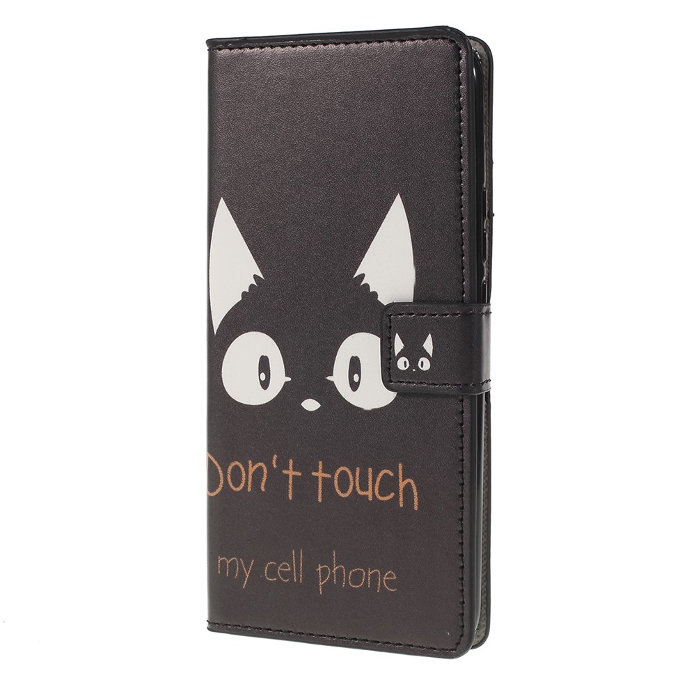 Pattern Printing Leather Wallet Stand Case for Huawei P Smart Z - Do not Touch My Cell Phone-4