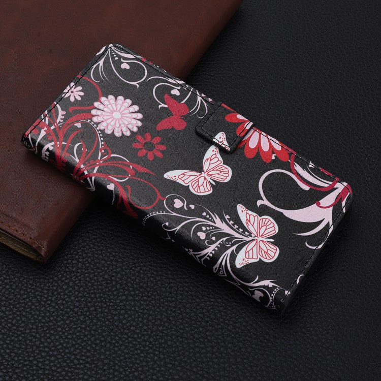 Pattern Printing Leather Wallet Stand Case for Huawei P Smart Z - Butterfly Flower-6
