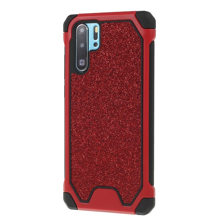 Glitter Powder Anti-drop PC + TPU Hybrid Phone Cover for Huawei P30 Pro - Red-3