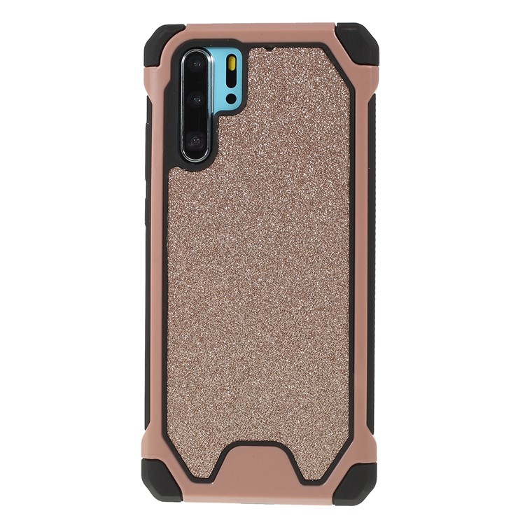 Glitter Powder Anti-drop PC + TPU Hybrid Phone Cover for Huawei P30 Pro - Rose Gold-1
