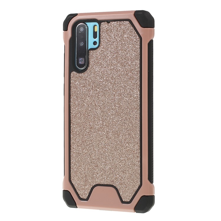 Glitter Powder Anti-drop PC + TPU Hybrid Phone Cover for Huawei P30 Pro - Rose Gold-4