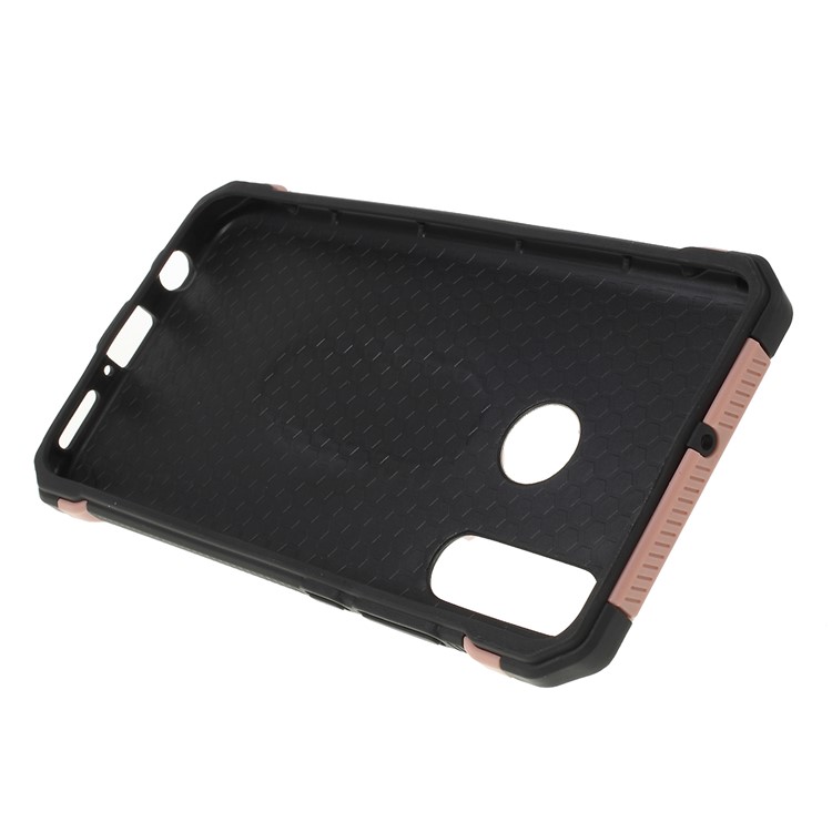 Shock Resistant Kickstand PC TPU Combo Mobile Cover for Huawei P30 Lite / nova 4e - Pink-4