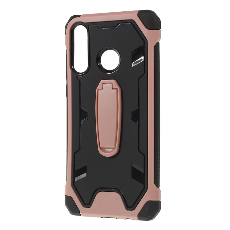 Shock Resistant Kickstand PC TPU Combo Mobile Cover for Huawei P30 Lite / nova 4e - Pink-5