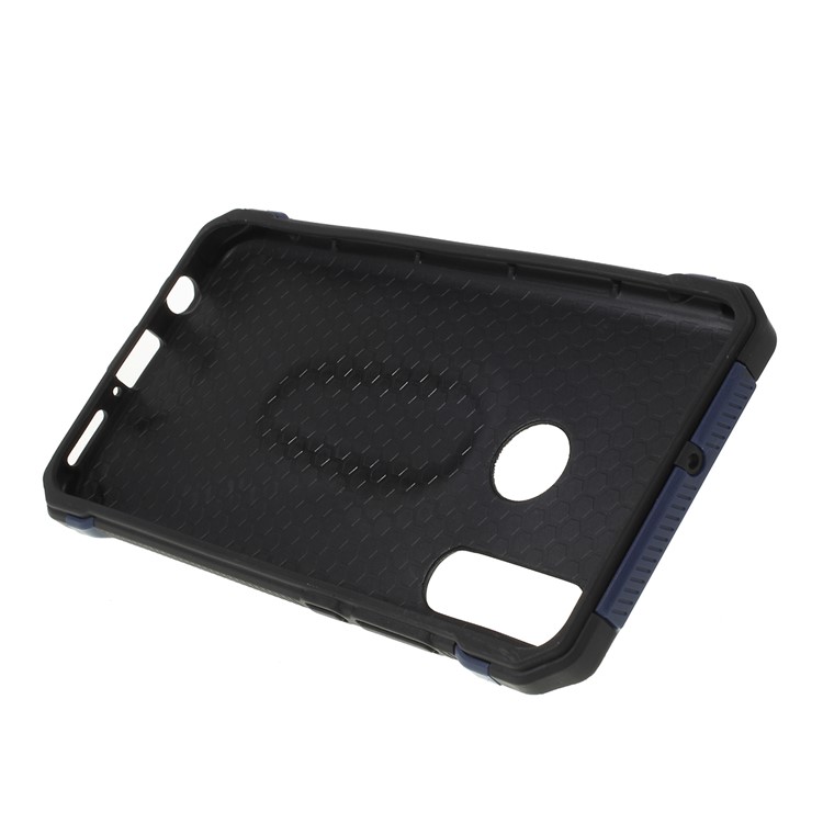 Shock Resistant Kickstand PC TPU Combo Mobile Cover for Huawei P30 Lite / nova 4e - Blue-3