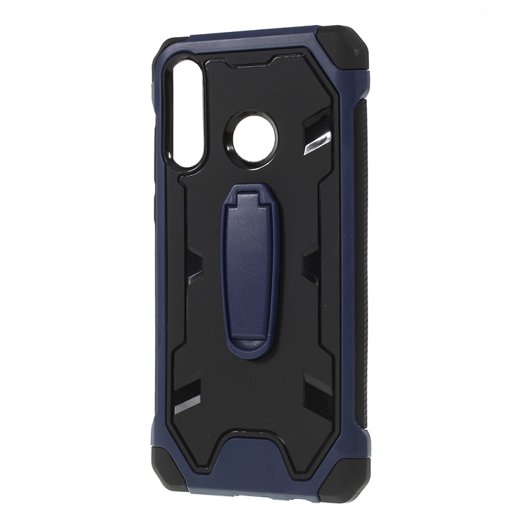 Shock Resistant Kickstand PC TPU Combo Mobile Cover for Huawei P30 Lite / nova 4e - Blue-4