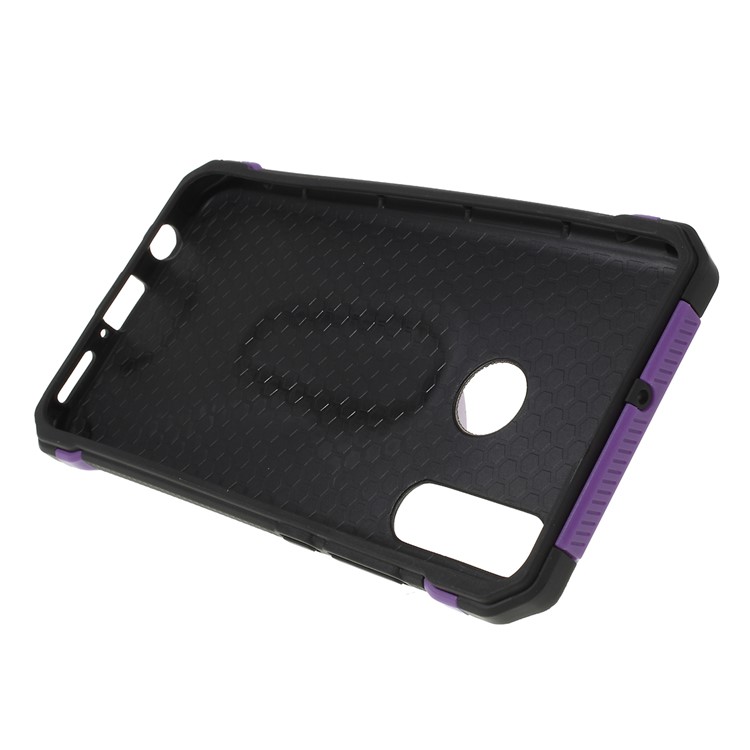 Shock Resistant Kickstand PC TPU Combo Mobile Cover for Huawei P30 Lite / nova 4e - Purple-4