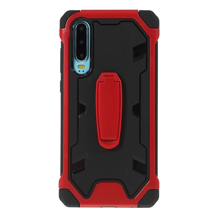 Shock Resistant Kickstand PC TPU Combo Mobile Casing for Huawei P30 - Red-1