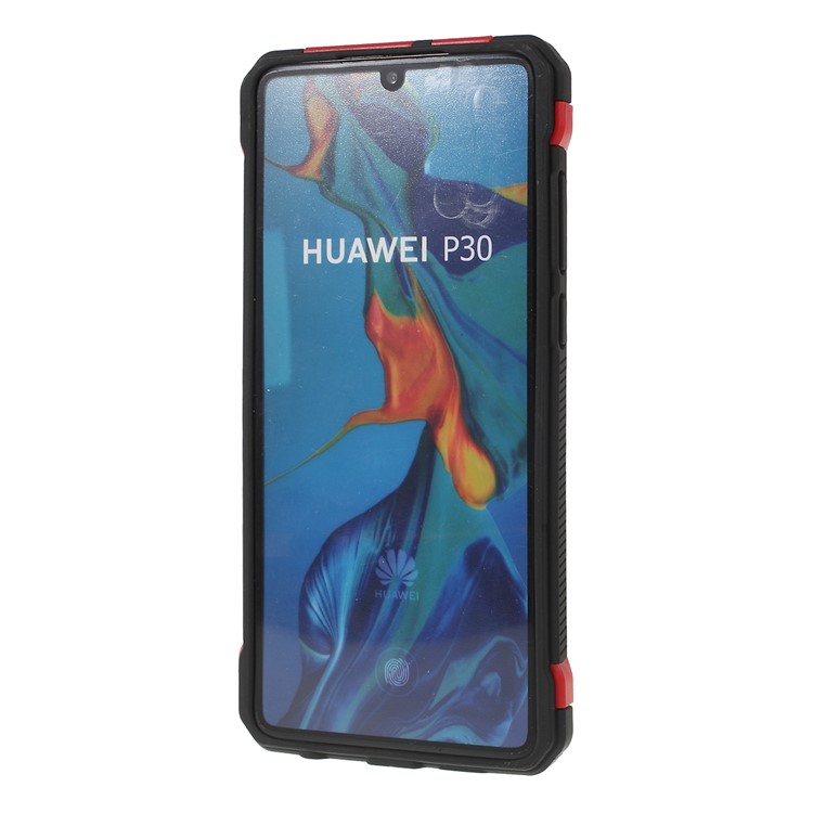 Shock Resistant Kickstand PC TPU Combo Mobile Casing for Huawei P30 - Red-2