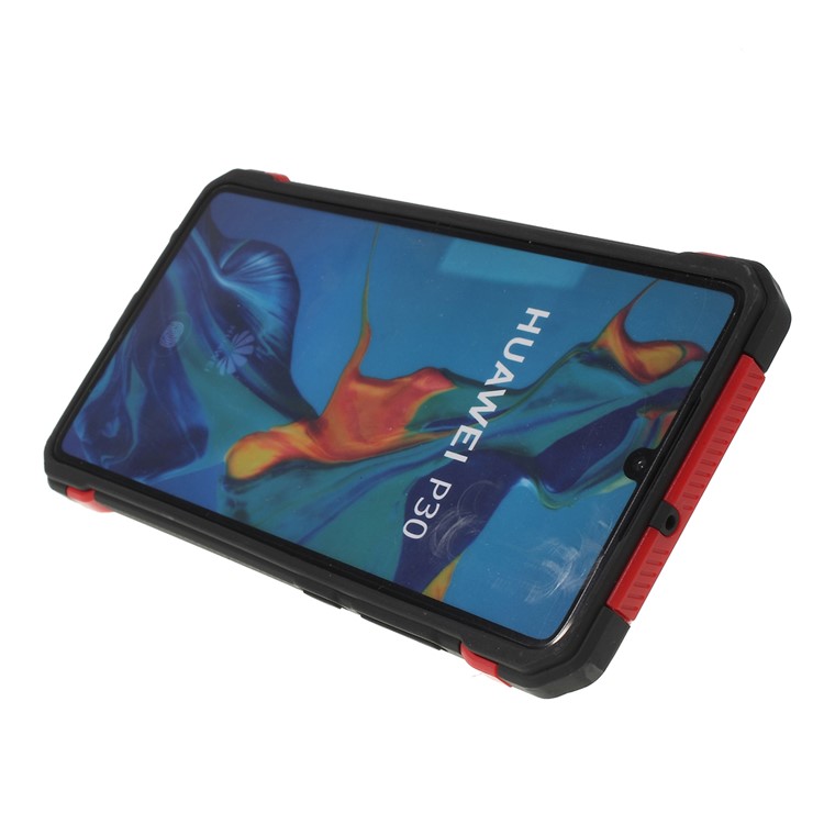 Shock Resistant Kickstand PC TPU Combo Mobile Casing for Huawei P30 - Red-4