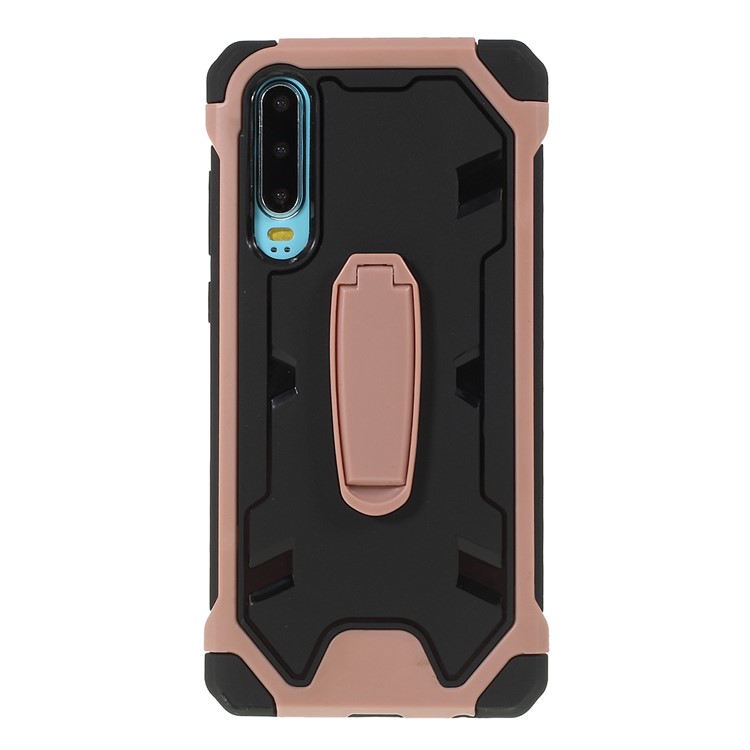 Shock Resistant Kickstand PC TPU Combo Mobile Casing for Huawei P30 - Pink-1