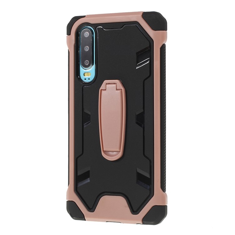 Shock Resistant Kickstand PC TPU Combo Mobile Casing for Huawei P30 - Pink-5