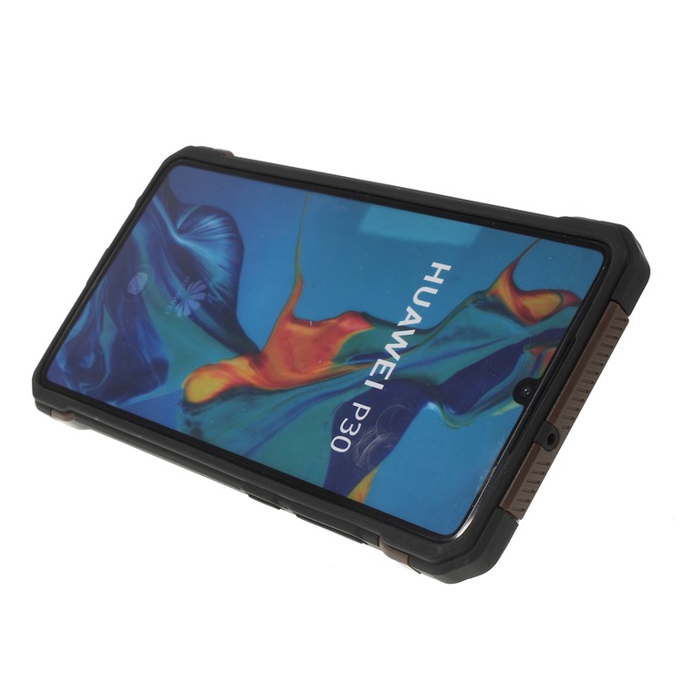Shock Resistant Kickstand PC TPU Combo Mobile Casing for Huawei P30 - Coffee-4