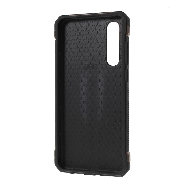 Shock Resistant Kickstand PC TPU Combo Mobile Casing for Huawei P30 - Coffee-5