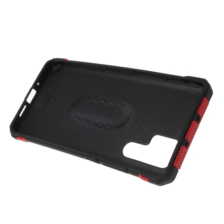 Resistente A Los Golpes Kickstand PC + TPU Combo Cubierta Móvil Para Huawei P30 Pro - Rojo-4
