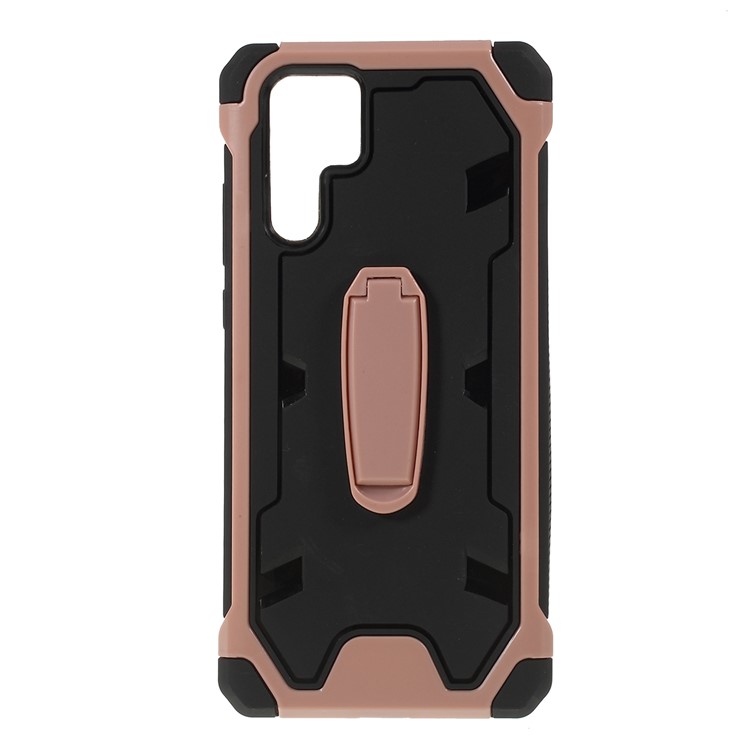 Shock Resistant Kickstand PC + TPU Combo Mobile Cover for Huawei P30 Pro - Pink-1