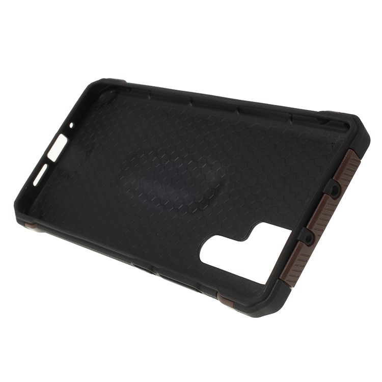 Shock Resistant Kickstand PC + TPU Combo Mobile Cover for Huawei P30 Pro - Brown-4
