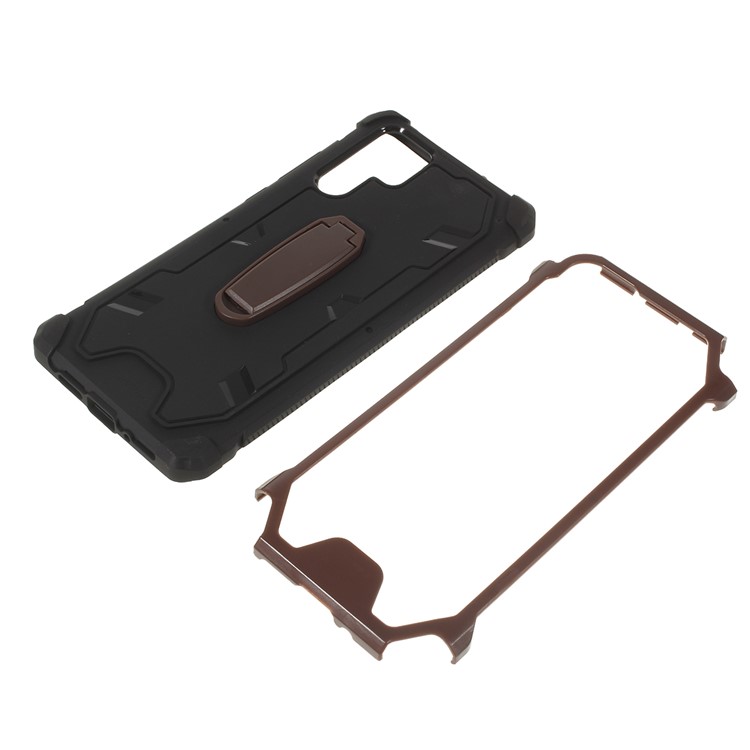 Shock Resistant Kickstand PC + TPU Combo Mobile Cover for Huawei P30 Pro - Brown-5