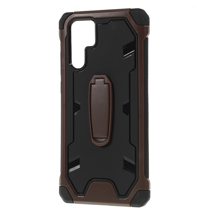 Shock Resistant Kickstand PC + TPU Combo Mobile Cover for Huawei P30 Pro - Brown-6