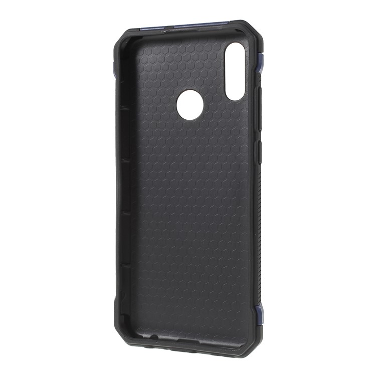 Camouflage Leather Coated PC + TPU Hybrid Phone Back Case for Huawei P Smart (2019) - Blue-2