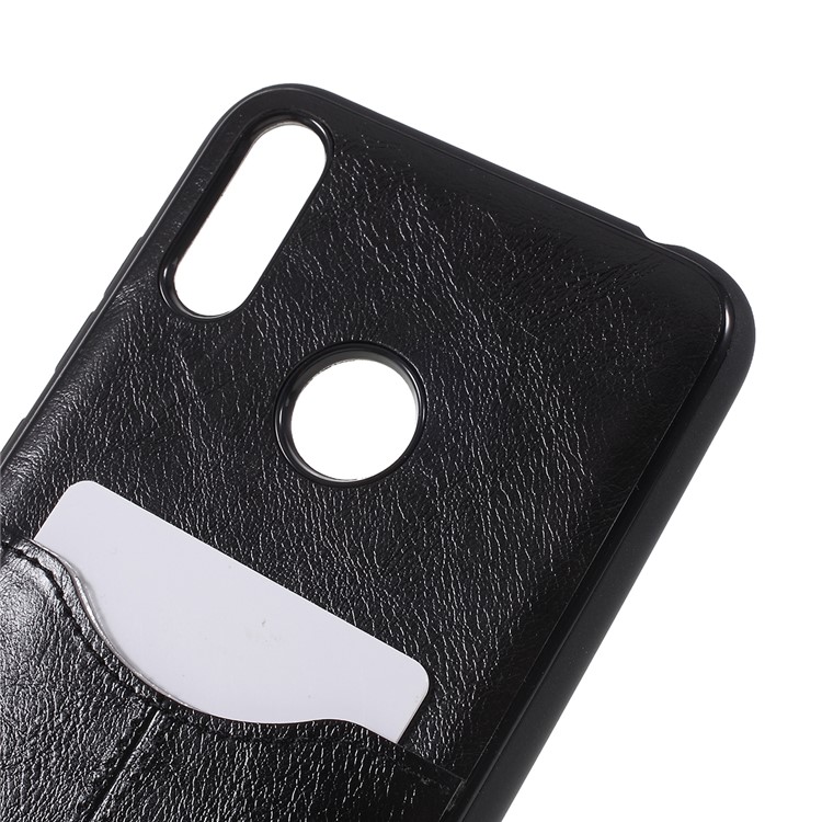 Business Style Card Slots PU Leather Coated TPU Phone Cover for Huawei Y6 Pro (2019) - Black-2