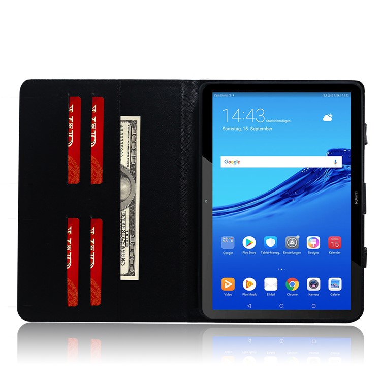Handbag Style Patterned Printing Leather Wallet Phone Case for Huawei MediaPad T5 10 - One Eye-8