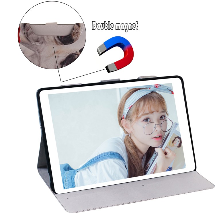 Handbag Style Patterned Printing Leather Wallet Phone Case for Huawei MediaPad T5 10 - Dog-6