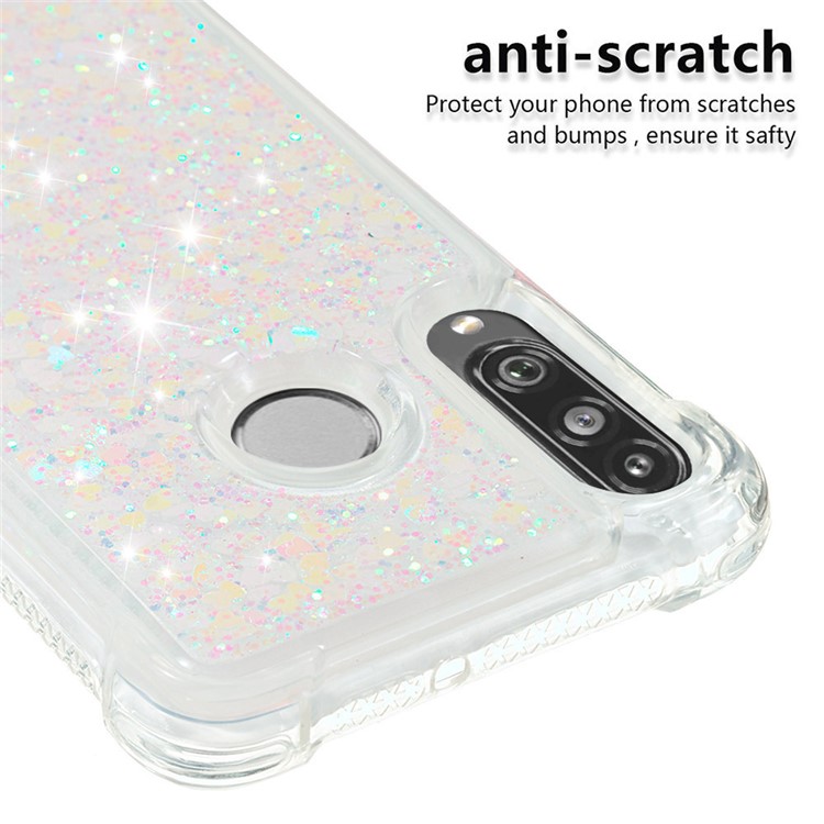 Liquid Glitter Powder Patterned Quicksand Shockproof TPU Back Case for Huawei P30 Lite / nova 4e - Colorful Love Hearts-5