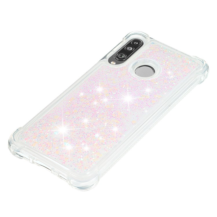 Liquid Glitter Powder Patterned Quicksand Shockproof TPU Back Case for Huawei P30 Lite / nova 4e - Colorful Love Hearts-6