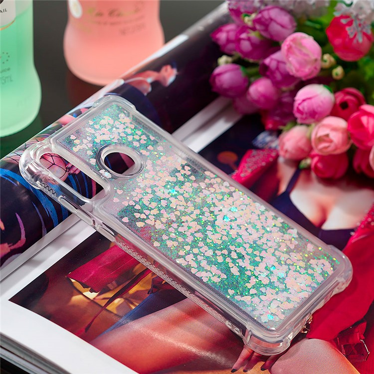 Liquid Glitter Powder Patterned Quicksand Shockproof TPU Back Case for Huawei P30 Lite / nova 4e - Colorful Love Hearts-7