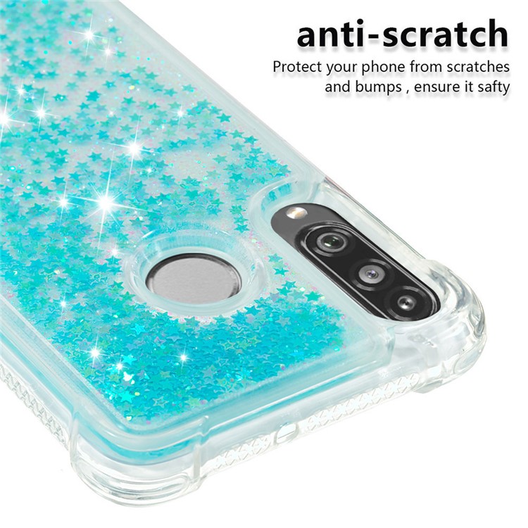 Liquid Glitter Powder Patterned Quicksand Shockproof TPU Back Case for Huawei P30 Lite / nova 4e - Silver Blue Stars-5