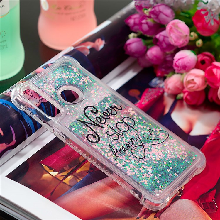 Liquid Glitter Powder Patterned Quicksand Shockproof TPU Back Case for Huawei P30 Lite / nova 4e - Never Stop Dreaming-7