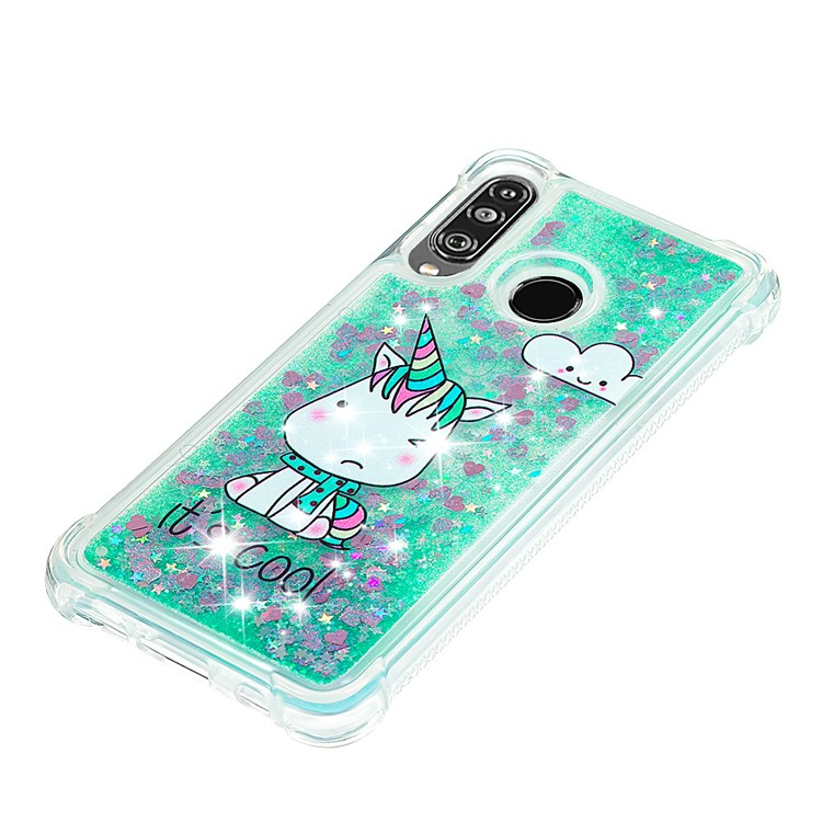 Liquid Glitter Powder Patterned Quicksand Shockproof TPU Back Case for Huawei P30 Lite / nova 4e - Unicorn-6