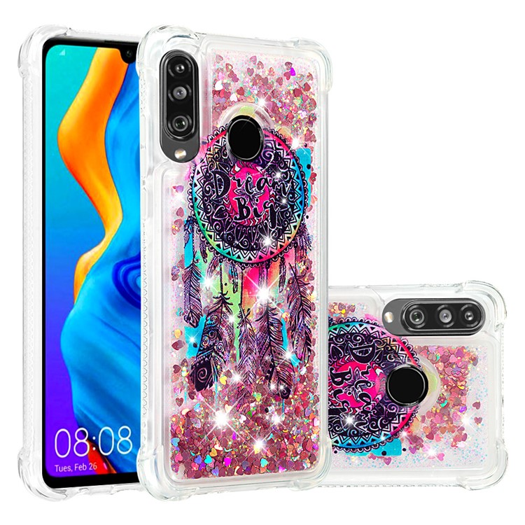 Liquid Glitter Powder Patterned Quicksand Shockproof TPU Back Case for Huawei P30 Lite / nova 4e - Colorful Dream Catcher-1