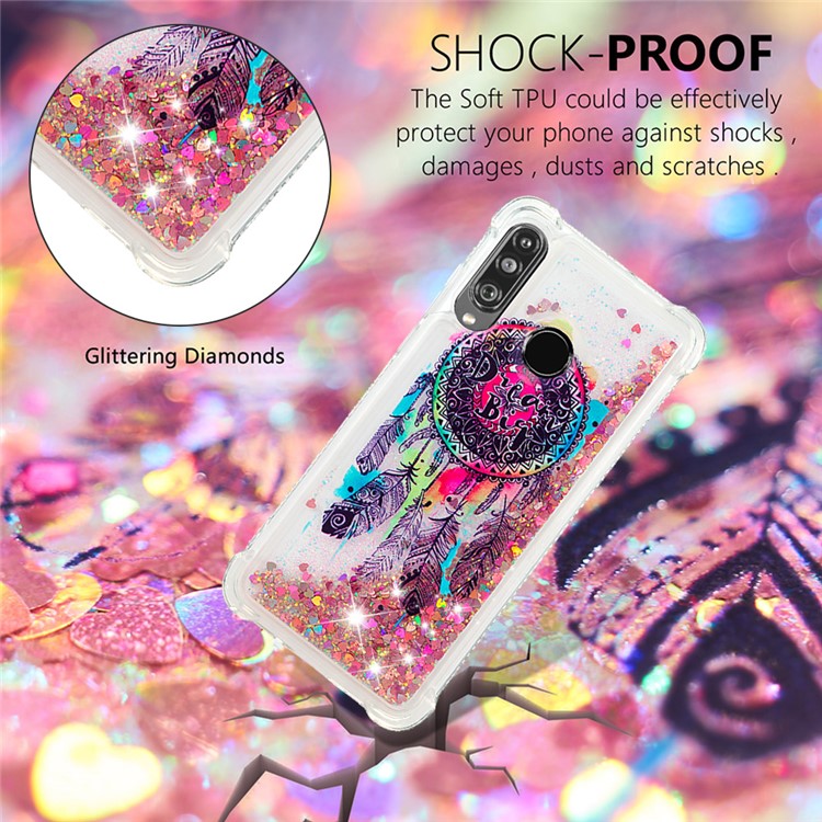 Liquid Glitter Powder Patterned Quicksand Shockproof TPU Back Case for Huawei P30 Lite / nova 4e - Colorful Dream Catcher-4