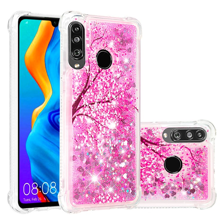 Liquid Glitter Powder Patterned Quicksand Shockproof TPU Back Case for Huawei P30 Lite / nova 4e - Tree-1