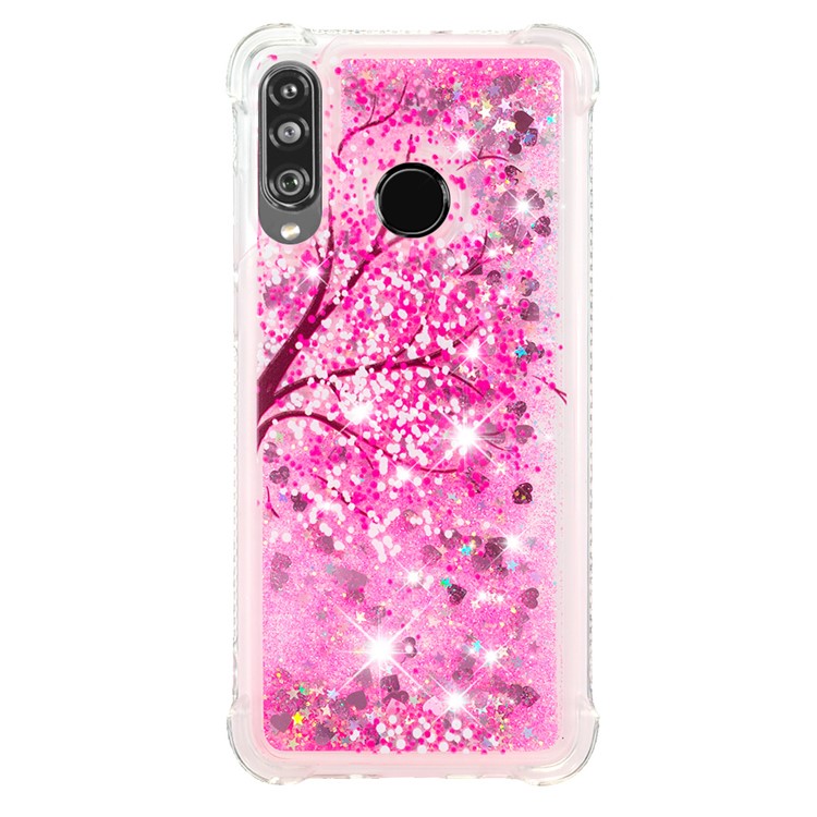 Liquid Glitter Powder Patterned Quicksand Shockproof TPU Back Case for Huawei P30 Lite / nova 4e - Tree-2