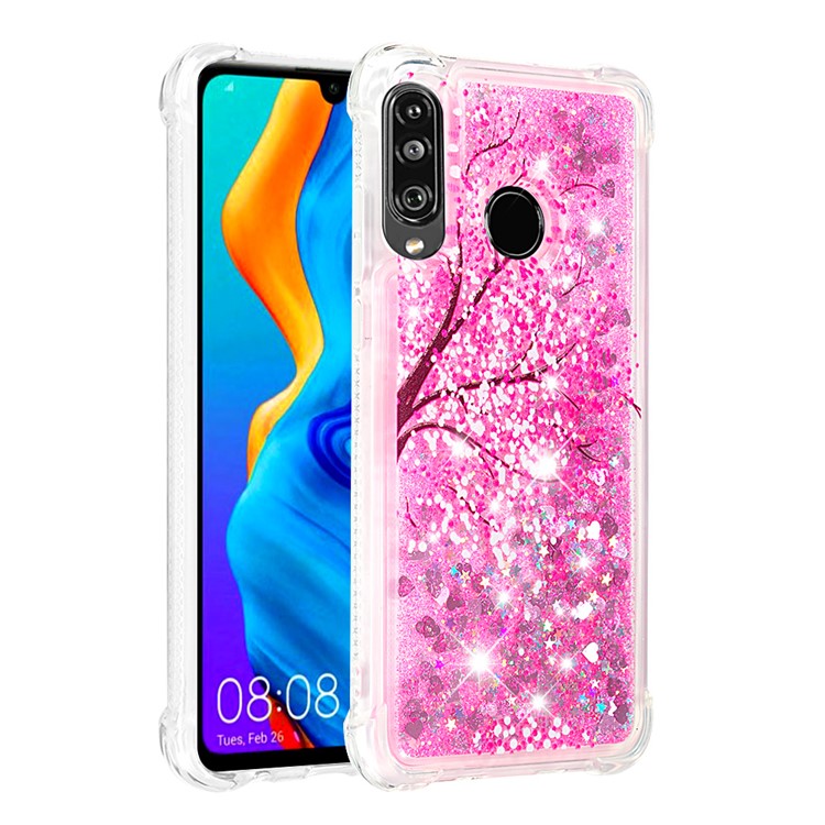 Liquid Glitter Powder Patterned Quicksand Shockproof TPU Back Case for Huawei P30 Lite / nova 4e - Tree-3