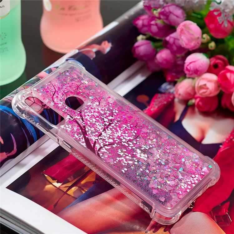 Liquid Glitter Powder Patterned Quicksand Shockproof TPU Back Case for Huawei P30 Lite / nova 4e - Tree-7